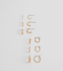 Trendy Radiance Six-Pack Hoop And Huggie Earrings
