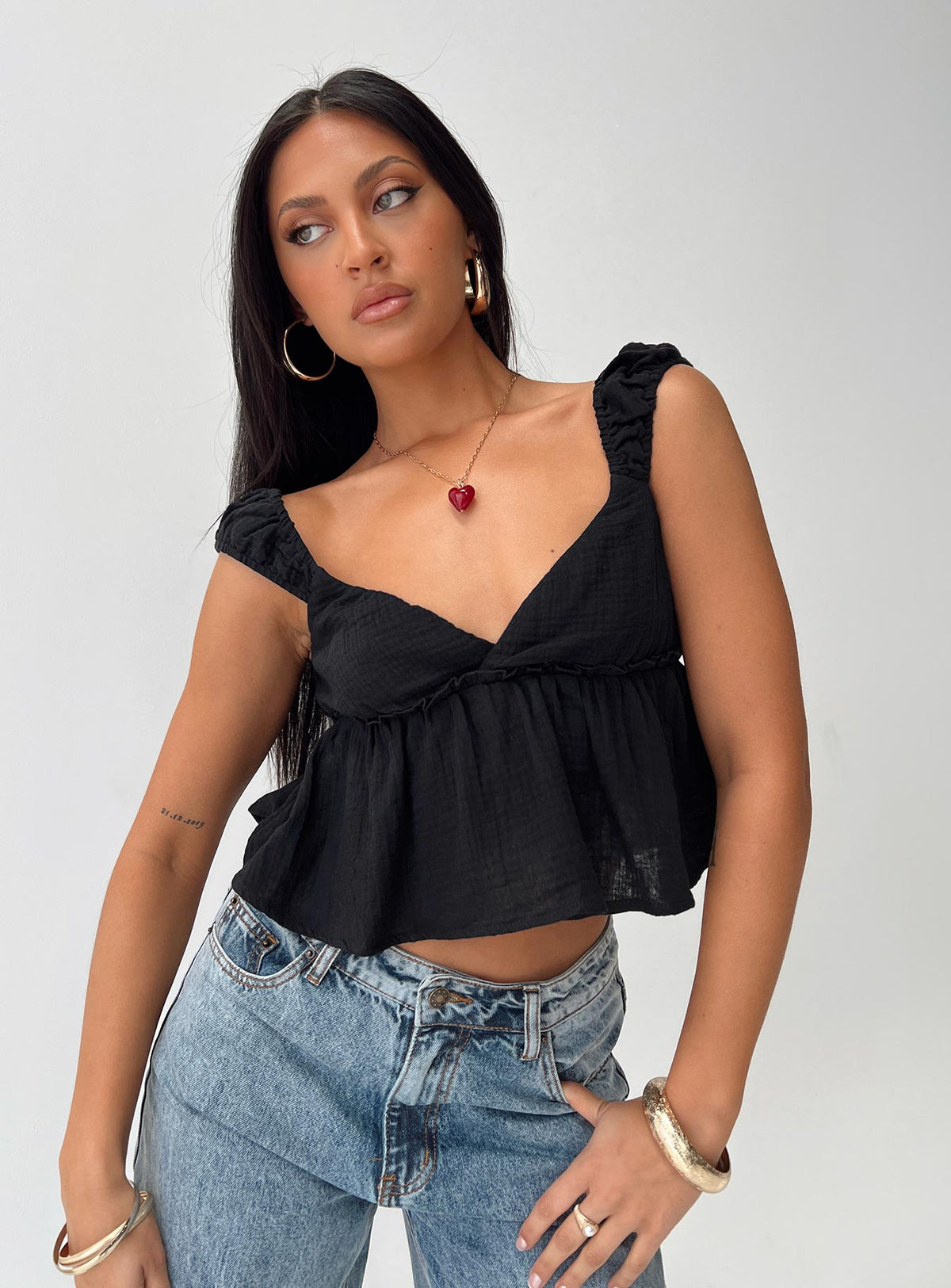 Contardo Short Sleeve Top Black