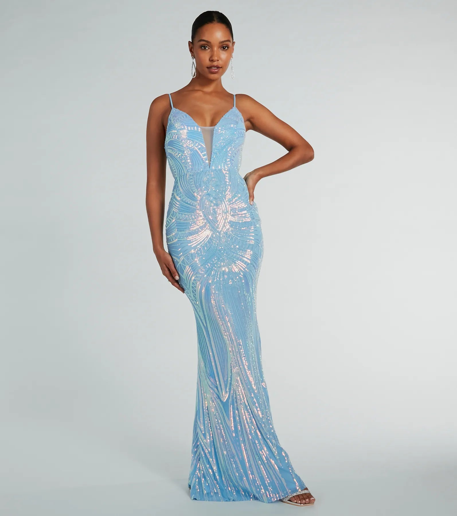 Pauline Formal Sequin Draped Bead Bodycon Dress