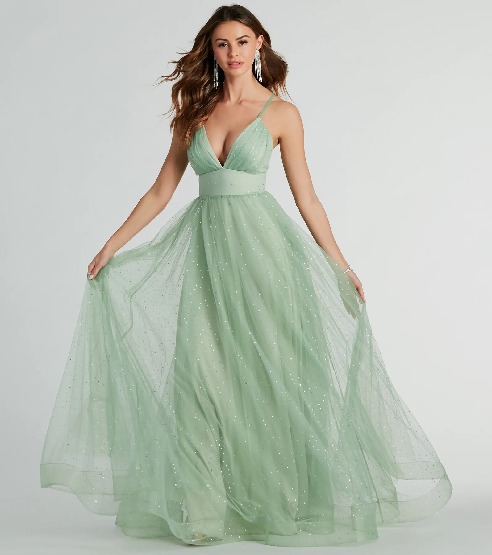 Vanessa V-Neck Tulle Gown