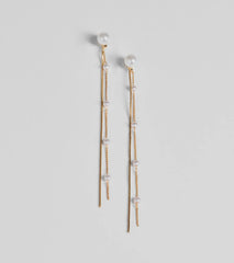Effortless Glam Pearl Front-To-Back Linear Earrings