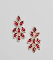 Reign With Glamour Gemstone Leaf Drop Earrings