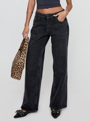 Serenitia Mid Rise Relaxed Jeans Washed Black Tall