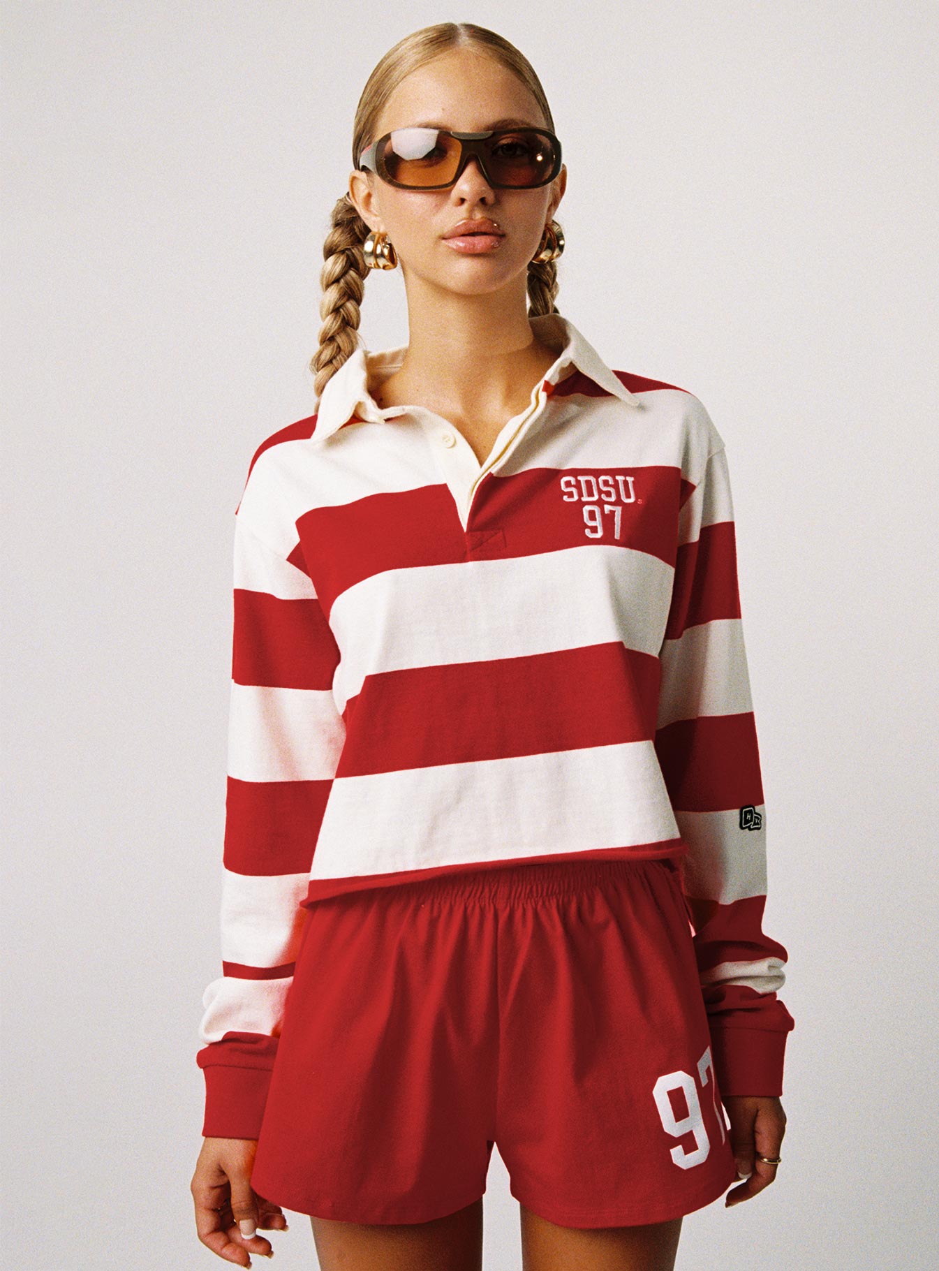 SDSU Rugby Polo Red / White