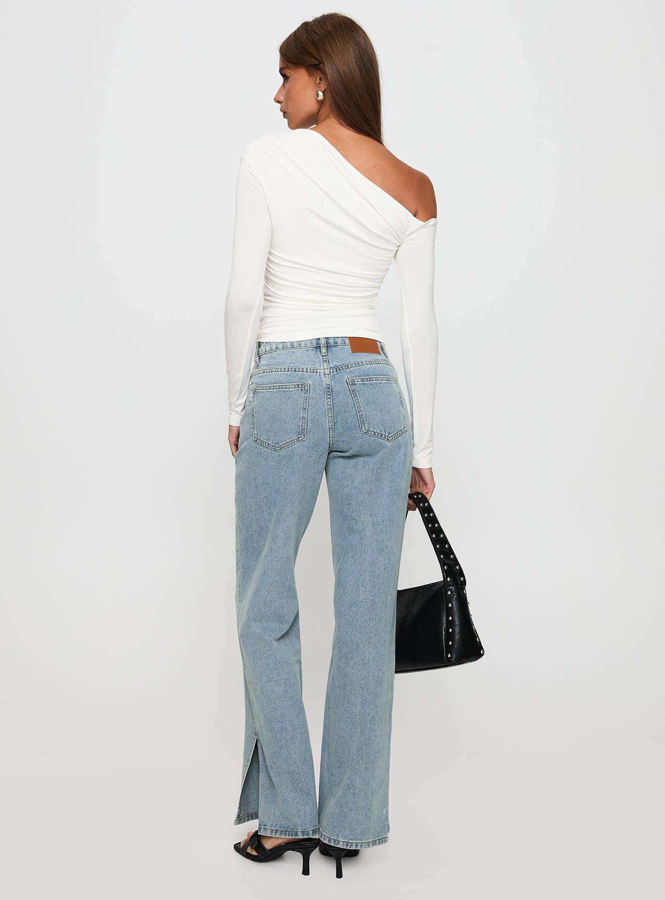 White Mustang Side Split Jean Light Blue