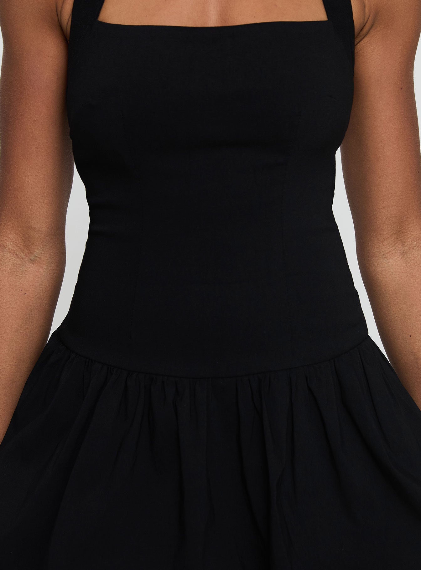 Gigli Bubble Hem Mini Dress Black Tall