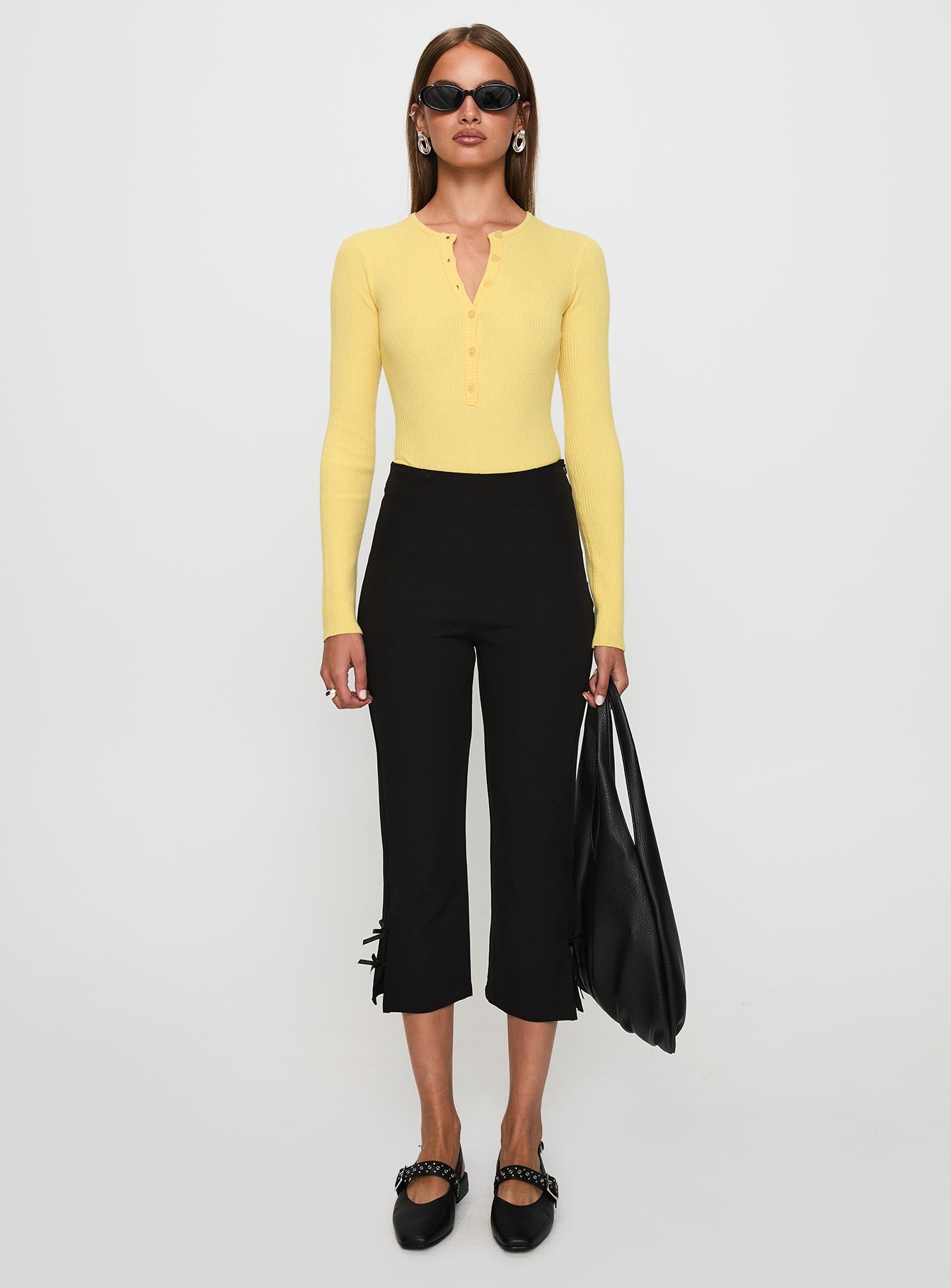 Kerra Long Sleeve Bodysuit Lemon