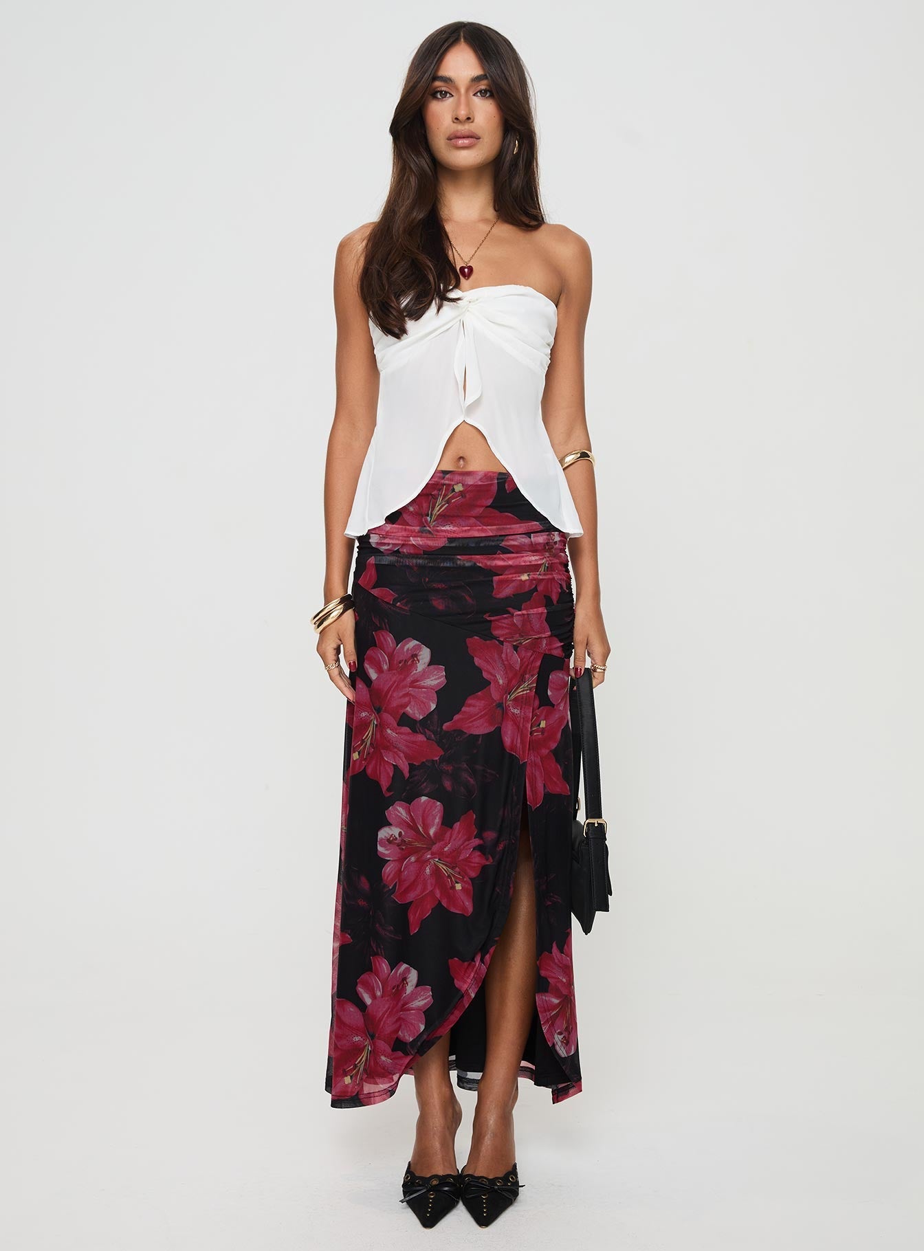 Coleson Strapless Top White